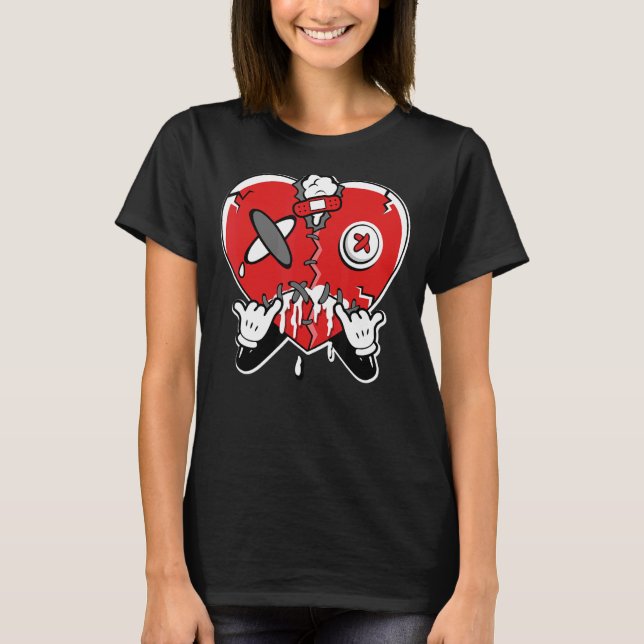 JD 4 Red Thunder Heart Gråtande Red Thunder 4s Mat T Shirt (Framsida)