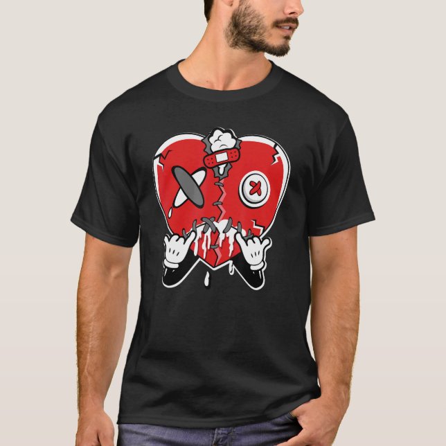 JD 4 Red Thunder Heart Gråtande Red Thunder 4s Mat T Shirt (Framsida)