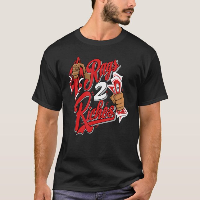 JD 4 Red Thunder Rags 2 Riches Red Thunder 4s Matc T Shirt (Framsida)