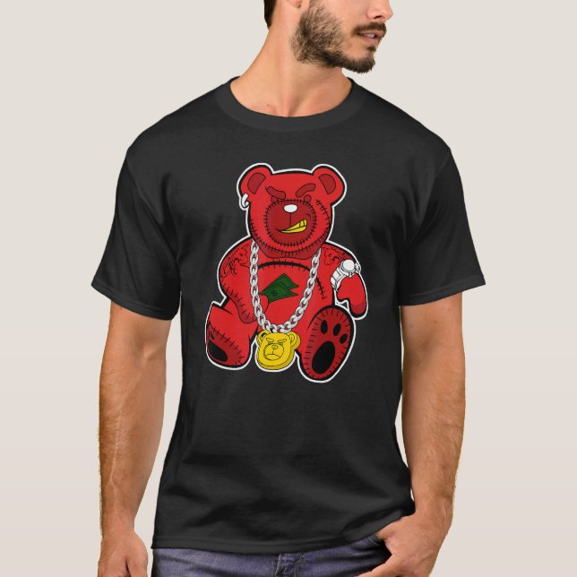 JD 4 Red Thunder Rich Bear Red Thunder 4s Matching T Shirt (Framsida)