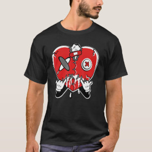 JD 4 Röd Thunder Heart Crying  Röd Thunder 4s Matc T Shirt
