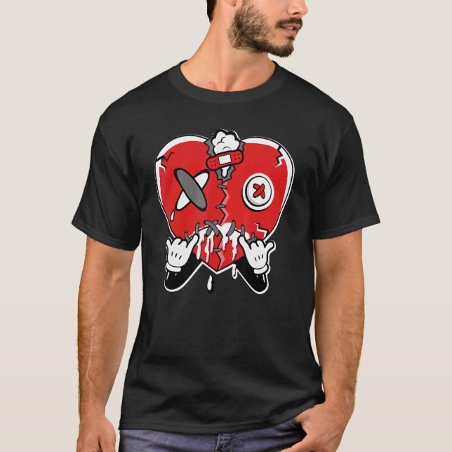 JD 4 Röd Thunder Heart Crying  Röd Thunder 4s Matc T Shirt (Framsida)