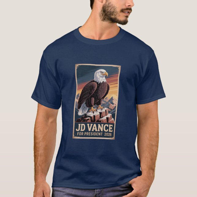 JD Vance 2028 America First Konservativ T-Shirt (Framsida)
