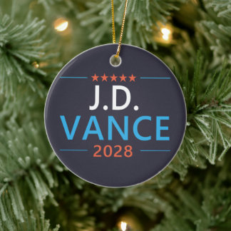 JD Vance 2028 Republican Patriotic Julgransprydnad Keramik