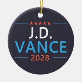 JD Vance 2028 Republican Patriotic Julgransprydnad Keramik