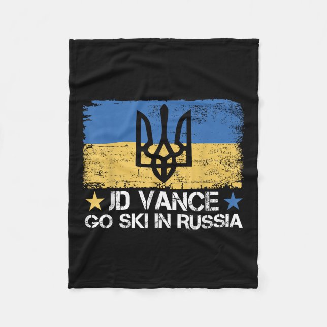 Jd Vance Go Ski Ryssland Lustigt att säga _ Trump  Fleecefilt (Framsidan)