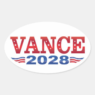 JD Vance President 2028 (bs) Ovalt Klistermärke
