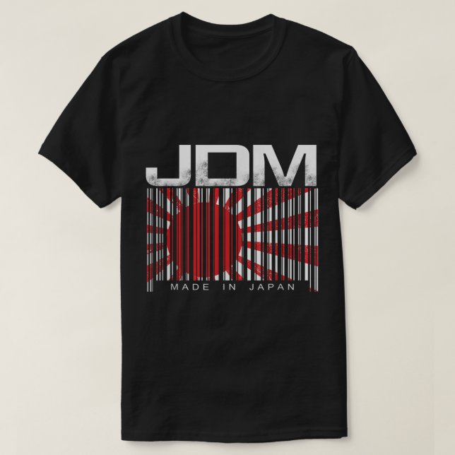 JDM Barcode Made in Japan Motorsport Manar T Shirt (Design framsida)