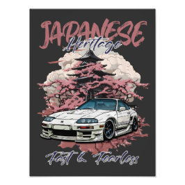 JDM-bilblandning i japansk miljö. Fototryck
