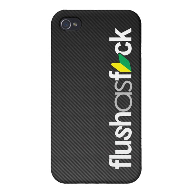 JDM-flushasfck på fauxkolfiber iPhone 4 Skydd (Baksidan)