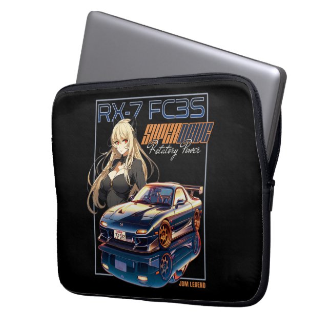 JDM LEGEND Rotationseffekt RX-7 FC3S Laptop Fodral (Framsidan Vänster)