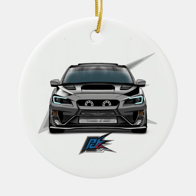 jdm rallybil  julgransprydnad keramik (Framsidan)