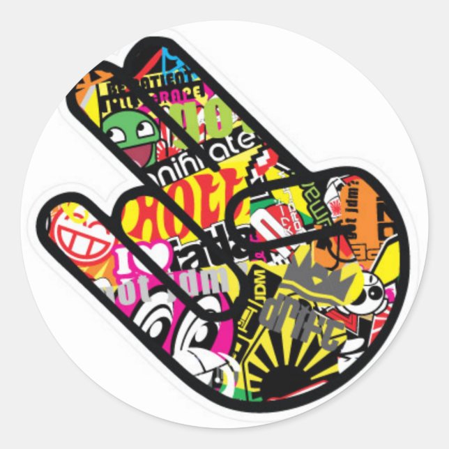 Jdm Runt Klistermärke (Framsida)