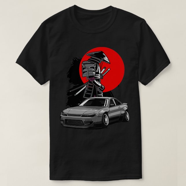 JDM S15 Silvia Japan Drift Samurai Tuning T Shirt (Design framsida)
