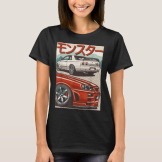 JDM Skyline R32 Car Tuning Japan Stigning Sol Drif T Shirt