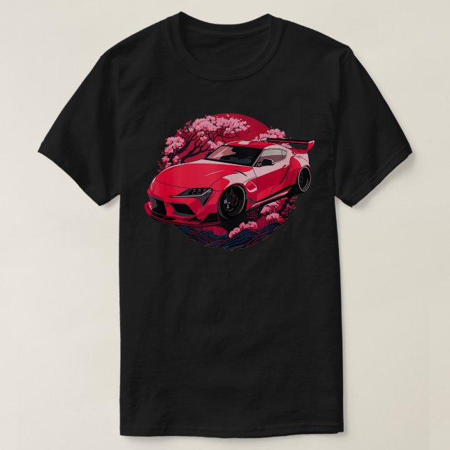 JDM Supra MK5 GR Cherry Blommar 2JZ Stance Graphic T Shirt (Design framsida)