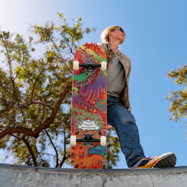 JDS Färgglada Drakar Mini Skateboard Bräda 18,5 Cm (Utomhus 1)