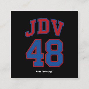 JDV 48 Retro Varsity Stil Vintage Sport Monogram Fyrkantigt Visitkort