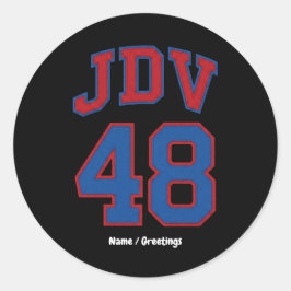 JDV 48 Retro Varsity Stil Vintage Sport Monogram Runt Klistermärke