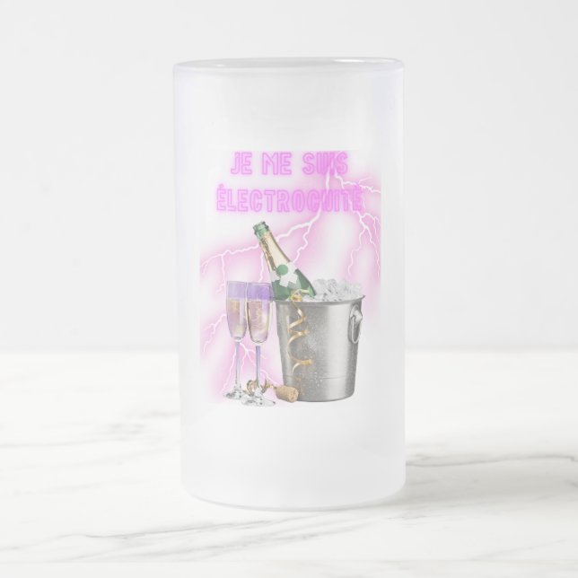 Je me suis électrocuté – Seau à champagne et coupe Frostat Ölglas (Center)