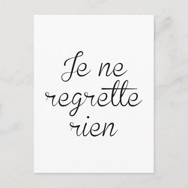 Je Ne Regrette Rien Vykort (Framsida)