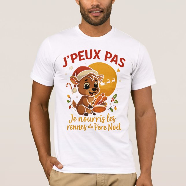 Je Nourris Les Rennes du Père Noël T Shirt (Framsida)