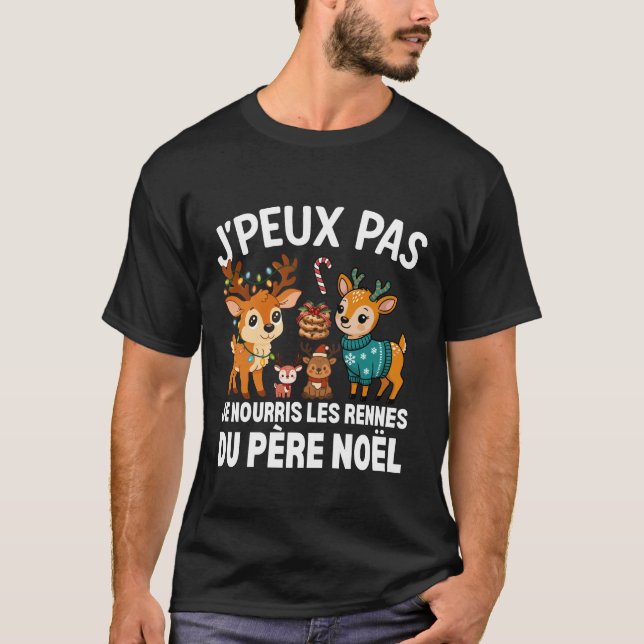 Je Nourris Les Rennes du Père Noël T Shirt (Framsida)
