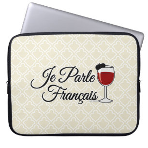 Je Parle Francais, jag talar Fransk glasberet Laptop Fodral
