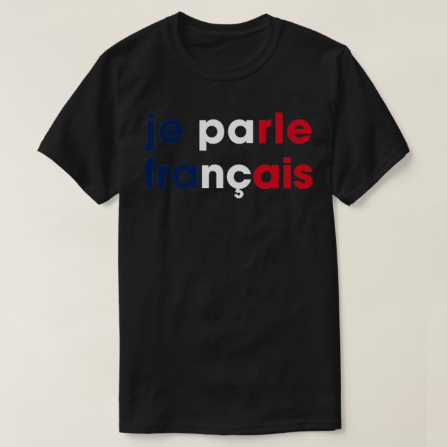 je parle francais t shirt (Design framsida)