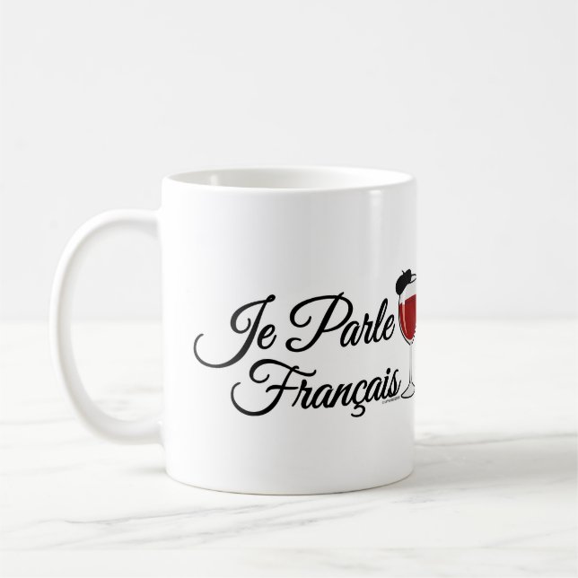 Je Parle Francais talar jag basker för Kaffemugg (Vänster)