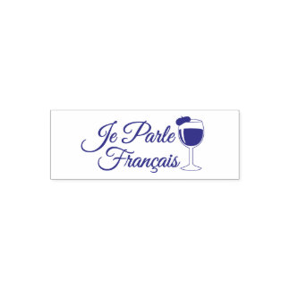 Je Parle Francais talar jag basker för Självfärgande Stämpel