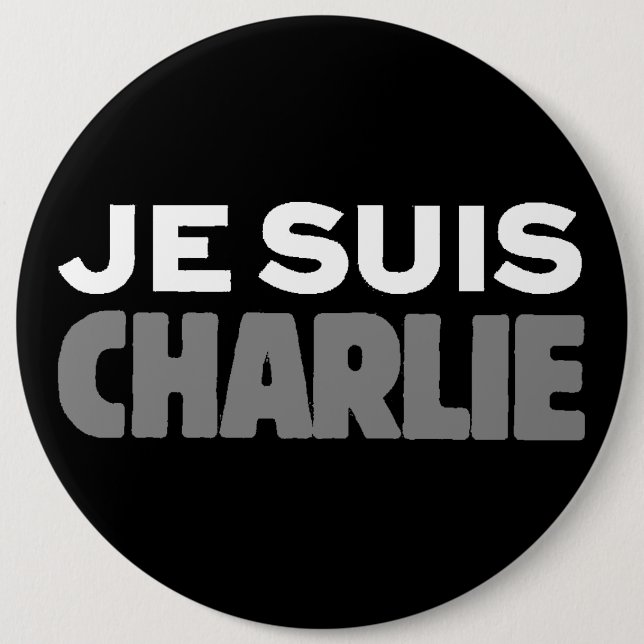 Je Suis Charlie - I-förmiddagCharlie svart Knapp (Framsida)
