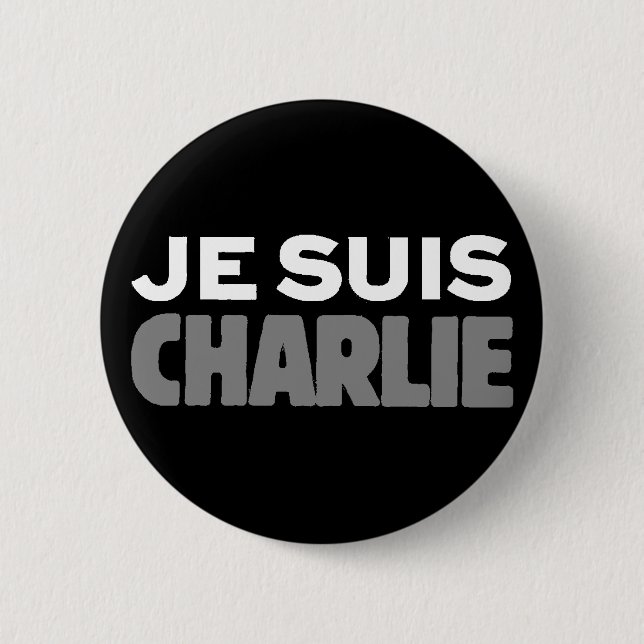 Je Suis Charlie - I-förmiddagCharlie svart Knapp (Framsida)
