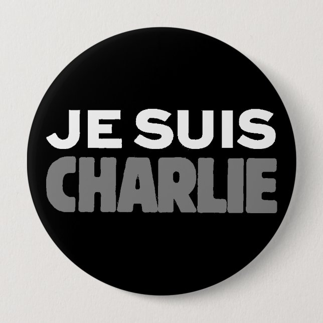 Je Suis Charlie - I-förmiddagCharlie svart Knapp (Framsida)