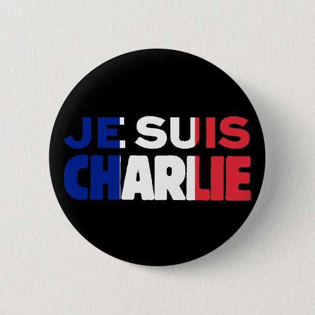 Je Suis Charlie - I-förmiddagCharlie Tri-Färg av Knapp (Framsida)