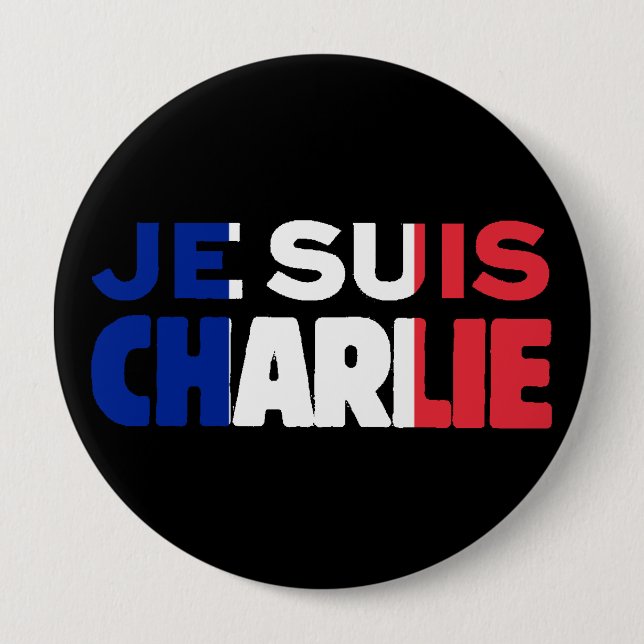 Je Suis Charlie - I-förmiddagCharlie Tri-Färg av Knapp (Framsida)