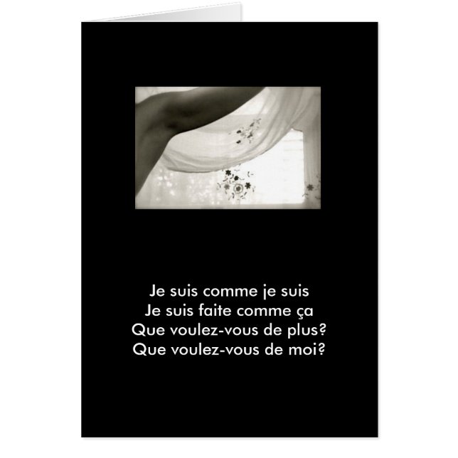 Je Suis Comme Je Suis Hälsningskort (Framsidan)