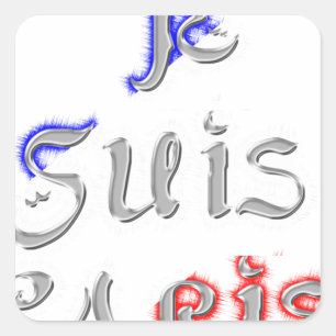 Je Suis Paris Art Print Fyrkantigt Klistermärke