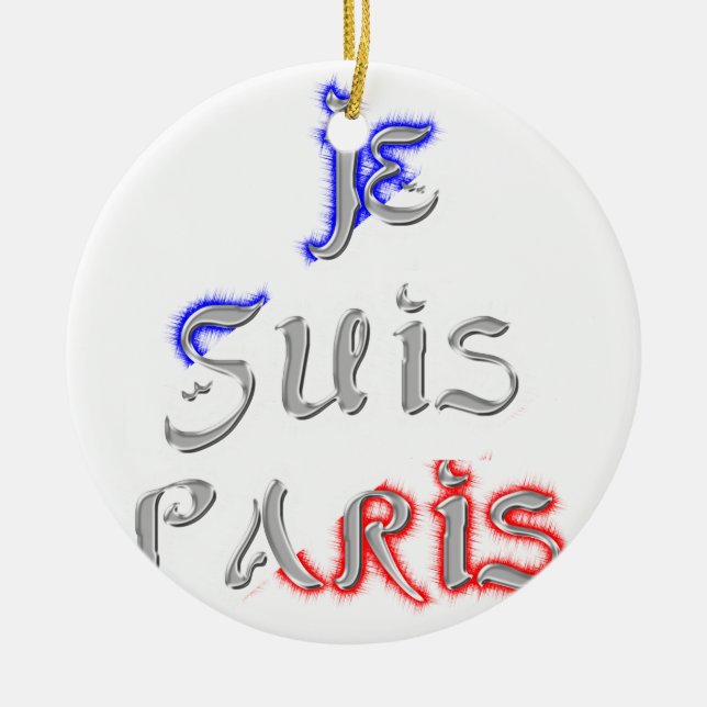 Je Suis Paris Art Print Julgransprydnad Keramik (Framsidan)