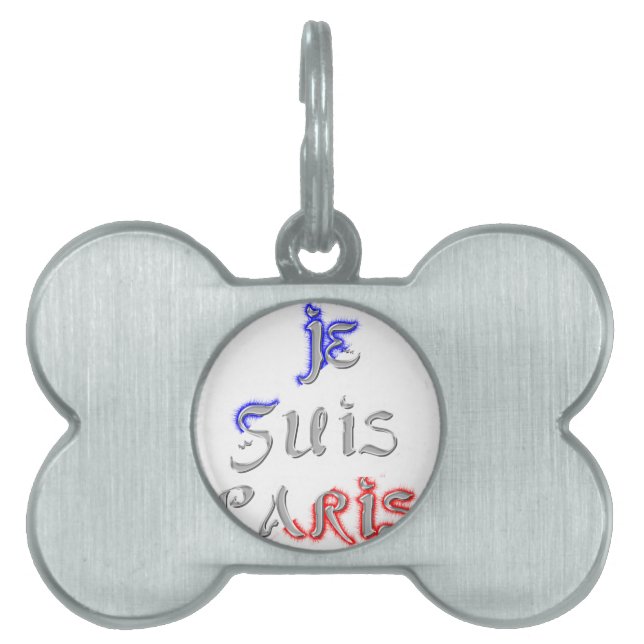 Je Suis Paris Art Print Namnbricka Husdjur (Framsidan)