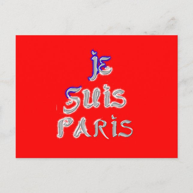 Je Suis Paris Art Print Vykort (Framsida)