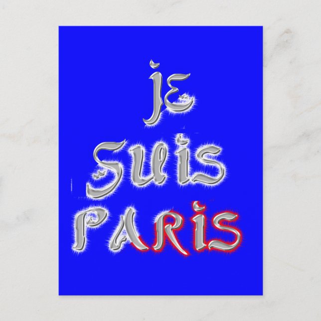 Je Suis Paris Art Print Vykort (Framsida)