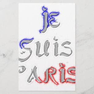Je Suis Paris I Kärlek Paristextutskrift Brevpapper