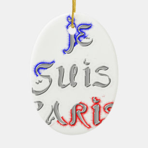 Je Suis Paris I Kärlek Paristextutskrift Julgransprydnad Keramik