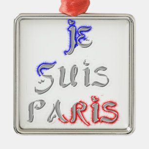 Je Suis Paris I Kärlek Paristextutskrift Julgransprydnad Metall