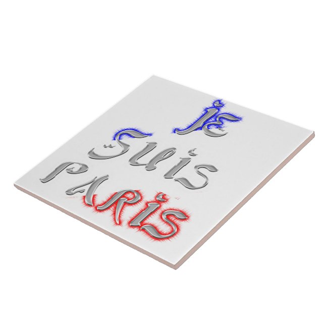 Je Suis Paris I Kärlek Paristextutskrift Kakelplatta (Sidan)