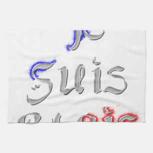 Je Suis Paris I Kärlek Paristextutskrift Kökshandduk
