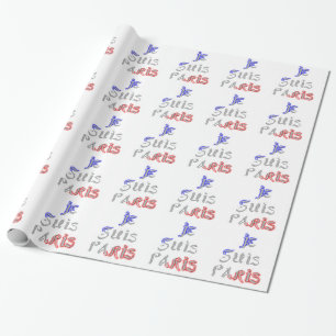 Je Suis Paris I Kärlek Paristextutskrift Presentpapper