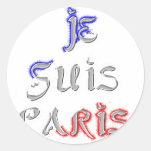 Je Suis Paris I Kärlek Paristextutskrift Runt Klistermärke