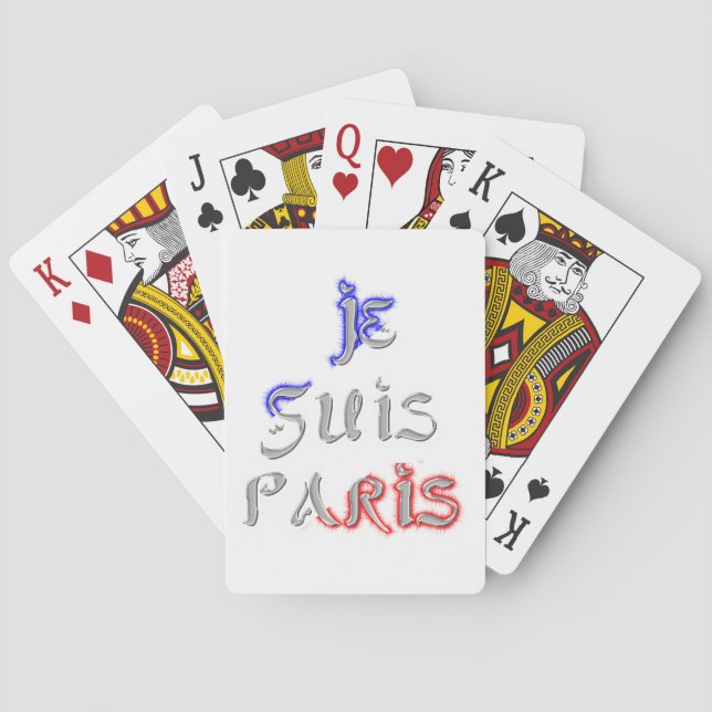 Je Suis Paris I Kärlek Paristextutskrift Spel Kort (Baksidan)